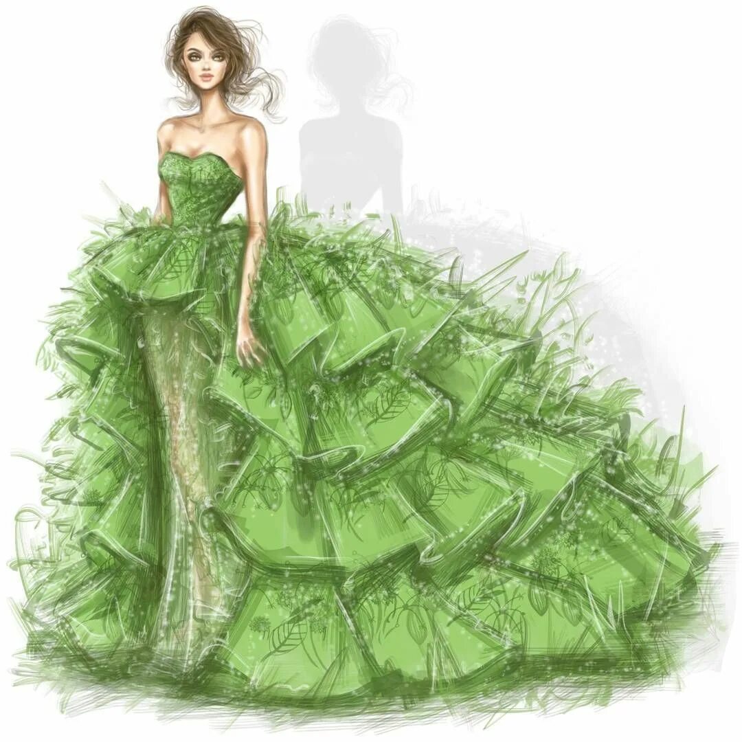 Платье фото рисунок. Эскизы платьев. нарисованная девушка в зеленом платье. нарисованные модели в пышных платьях. нарисовать девушку в пышном платье.