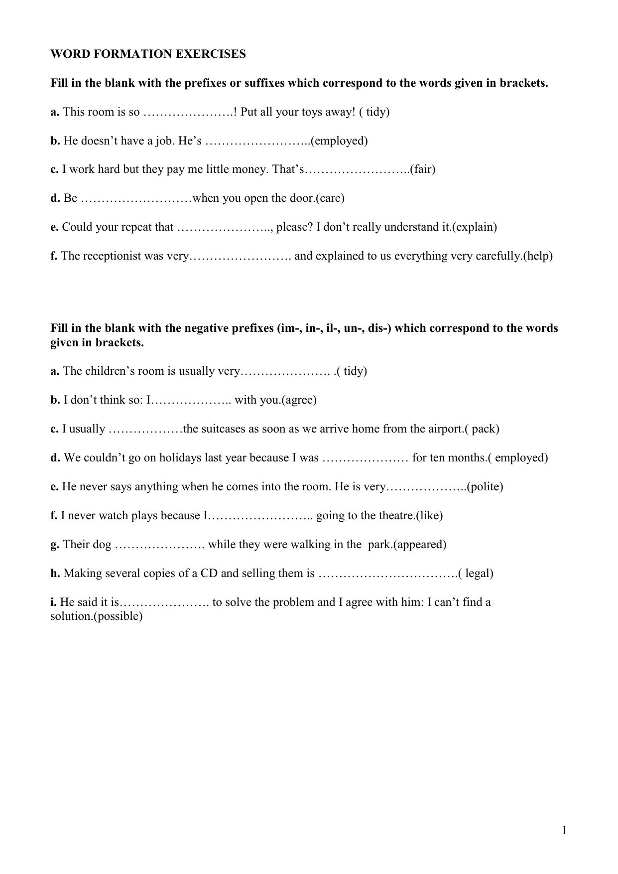 Negative prefixes exercises. Word formation prefixes. word formation negative prefixes exercises. word formation prefixes exercises. word formation exercise.