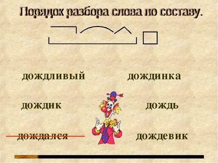 Дождливая по составу 4 класс