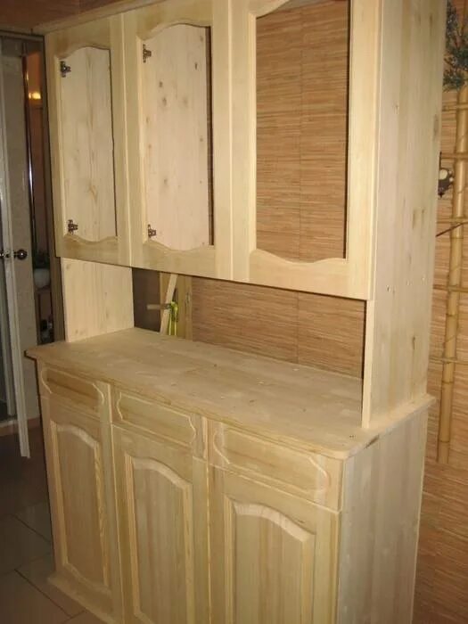 Кухонные Буфеты из дерева. Деревянный кухонный шкаф. Самодельная кухня. Самодельный кухонный гарнитур. Сделать буфет