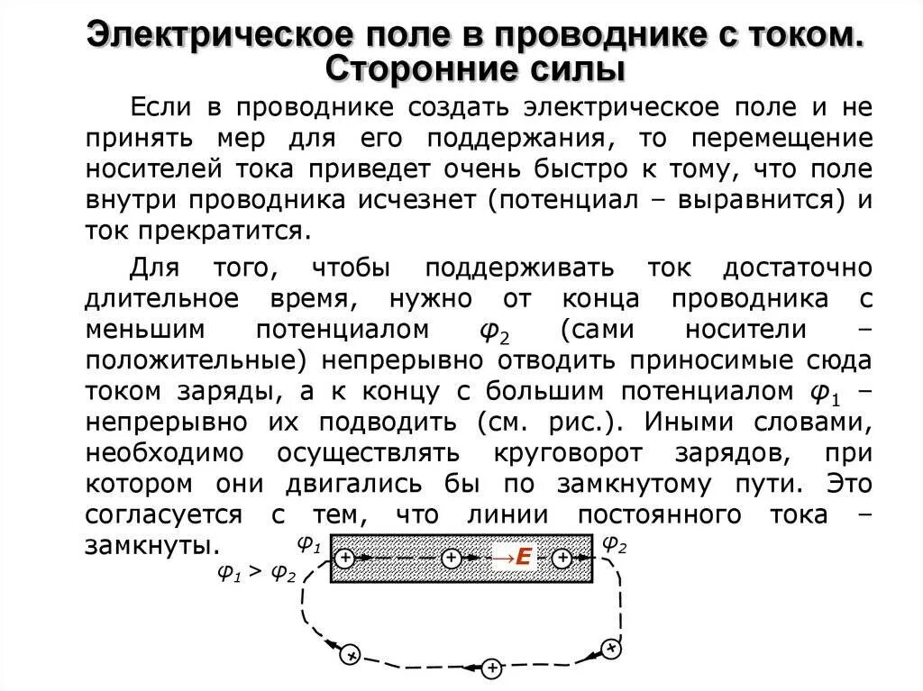 Какими зарядами создается ток. Электрическое поле в проводнике с током. электрическое поле проводников с током. мощность сил электрического поля в проводнике с током. напряженность электрического поля вокруг проводника с током.