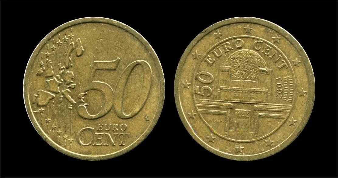 66 евро. 50 Евроцентов 2003. 50 Центов евро 2003 года. 50 Euro Cent Австрия. Монета 50 евроцентов.