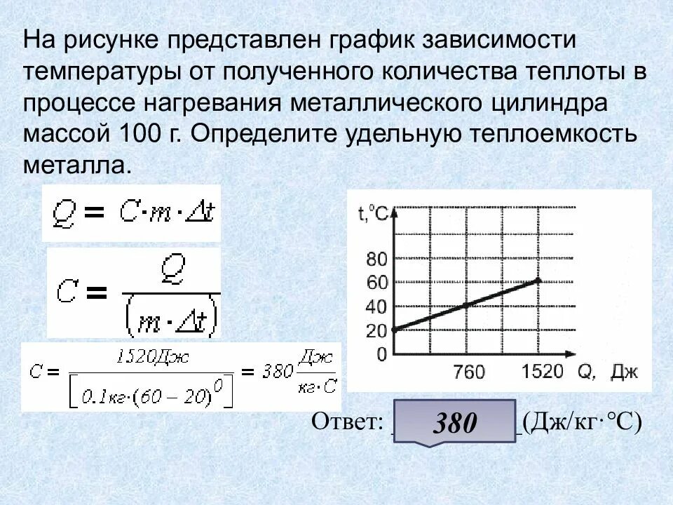 Боря решил узнать какой удельной теплотой. Как определить удельную теплоемкость по графику. Как определить удельную теплоемкость вещества по графику. Зависимость температуры от количества теплоты. Как определить количество теплоты по графику.