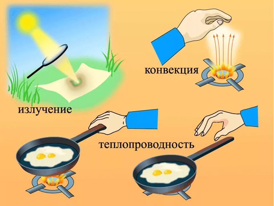 Каким способом передается тепло от костра. Примеры теплопроводности конвекции и излучения. Виды теплопередачи. Теплопроводность конвекция излучение. Теплопроводность виды теплопроводности.