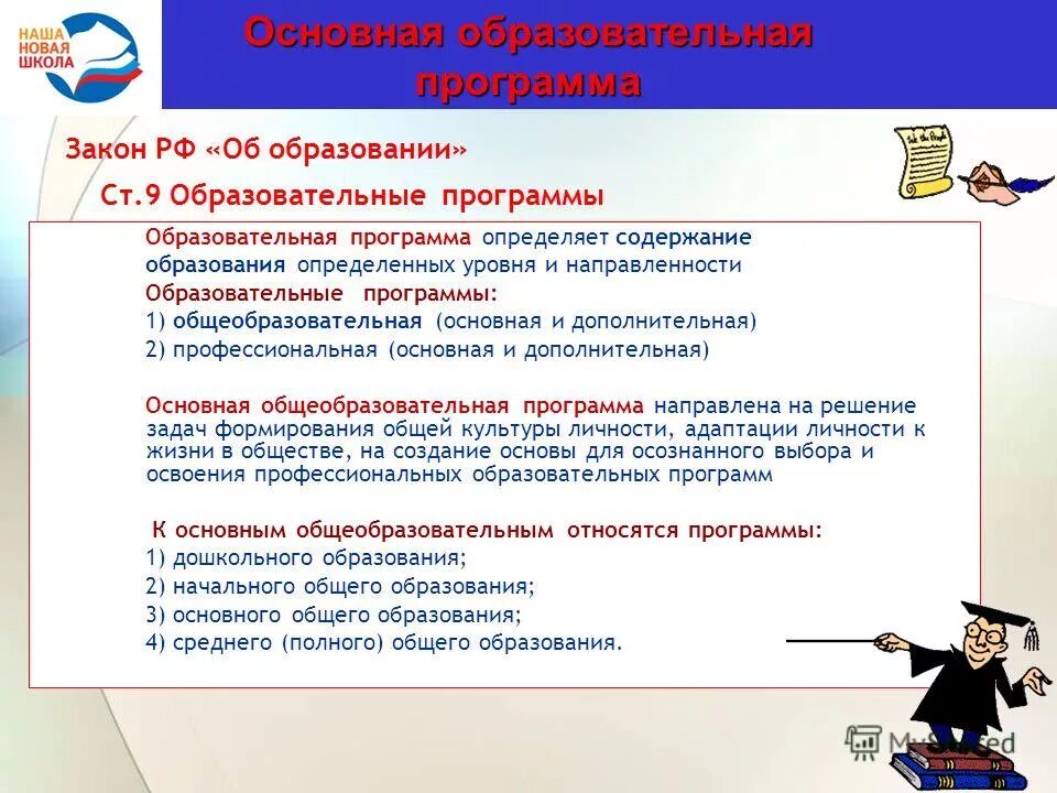 Образовательные программы фз об образовании. Закон об образовании. Основные общеобразовательные программы по закону об образовании в рф. Образовательные программы в законе 273 об образовании. Образовательная программа.