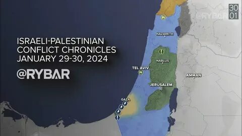 RYBAR: Israel-Palestine War Map, January 29th-30th - YouTube