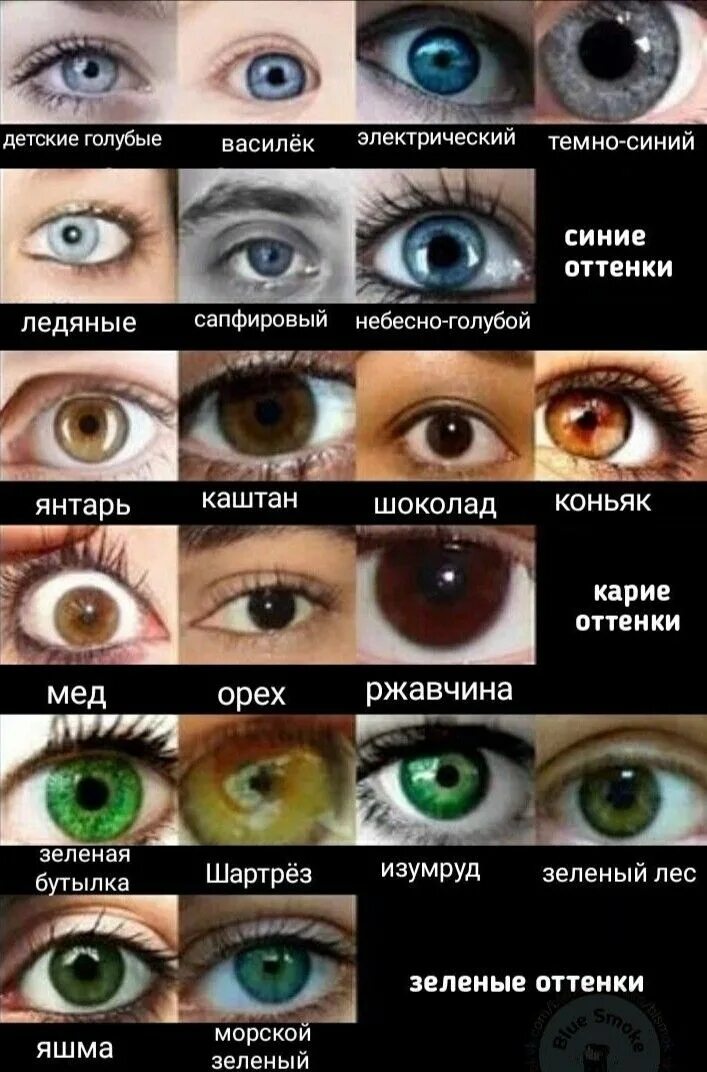 Как называются карие глаза