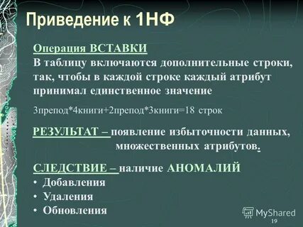 Операция вставка