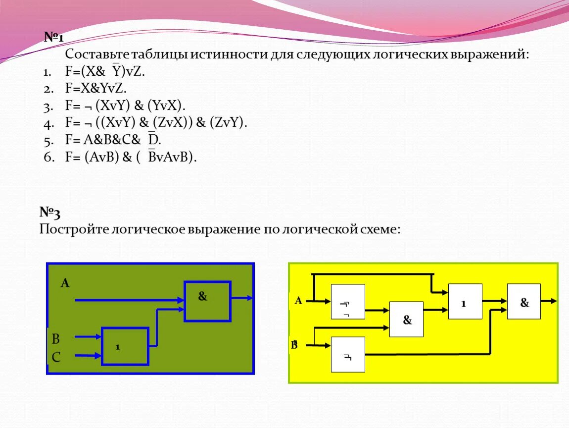Составление логических схем. Логическое выражение по схеме. Схемы логических выражений. Составление логических выражений. Составить таблицу истинности и логическую схему