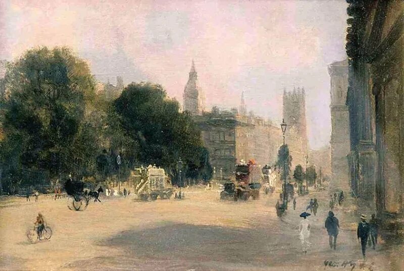 George Hyde Pownall. Whitehall London картина. Картина Джордж Тауна. Английский художник Джордж Хайд Паунолл. Early afternoon