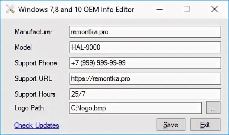 Edit information