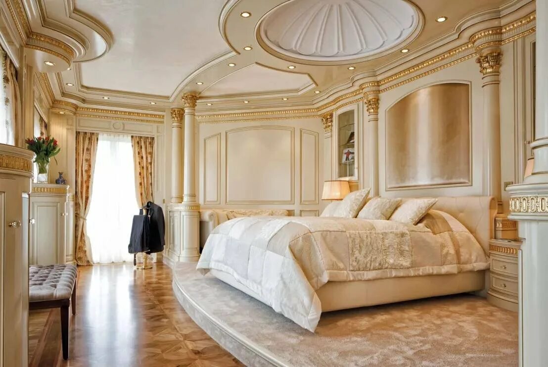 роскошный интерьер. королевский стиль в интерьере. романтик в комнате. спальня в царском стиле. нормализовать роскошный.