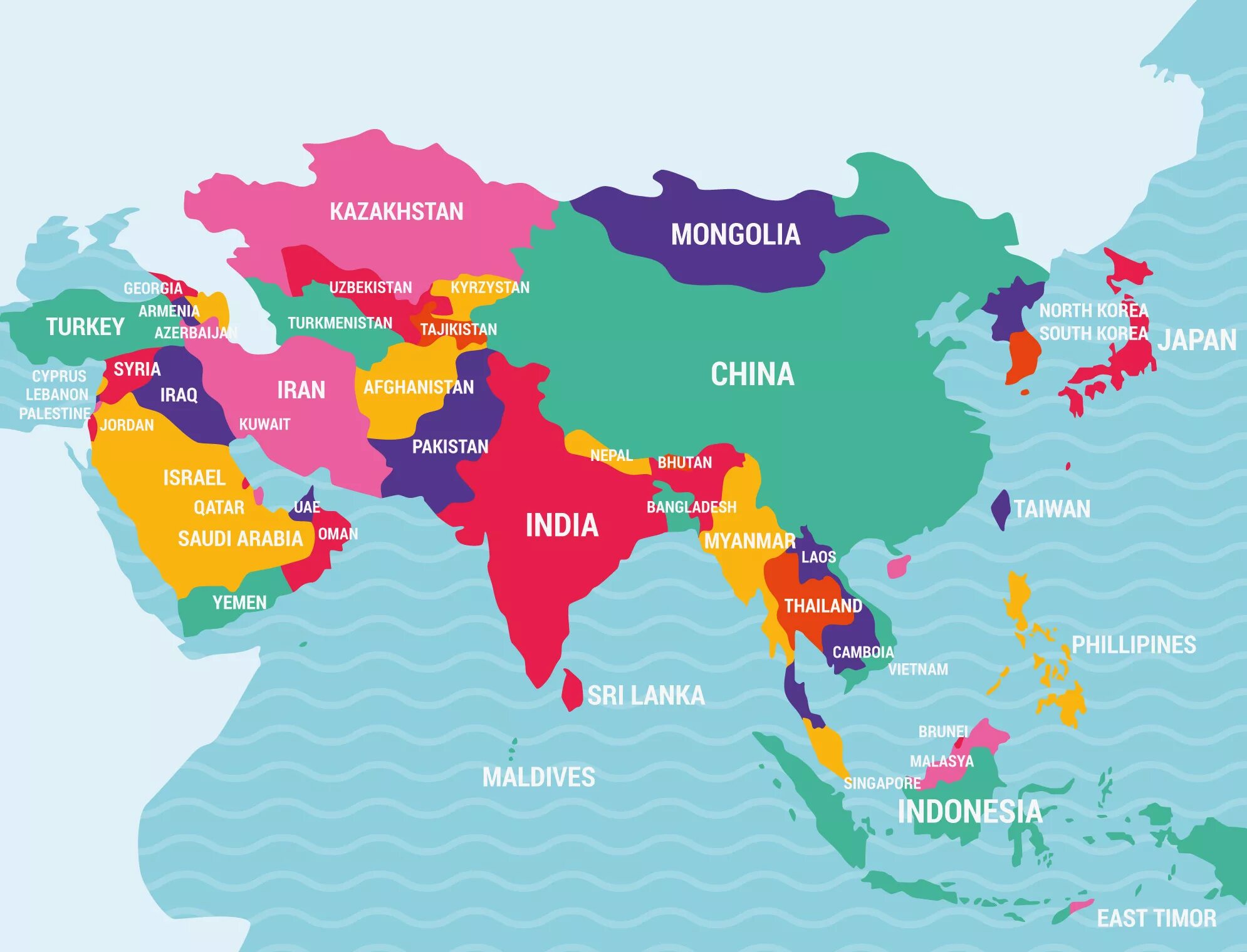 The countries of the world asia