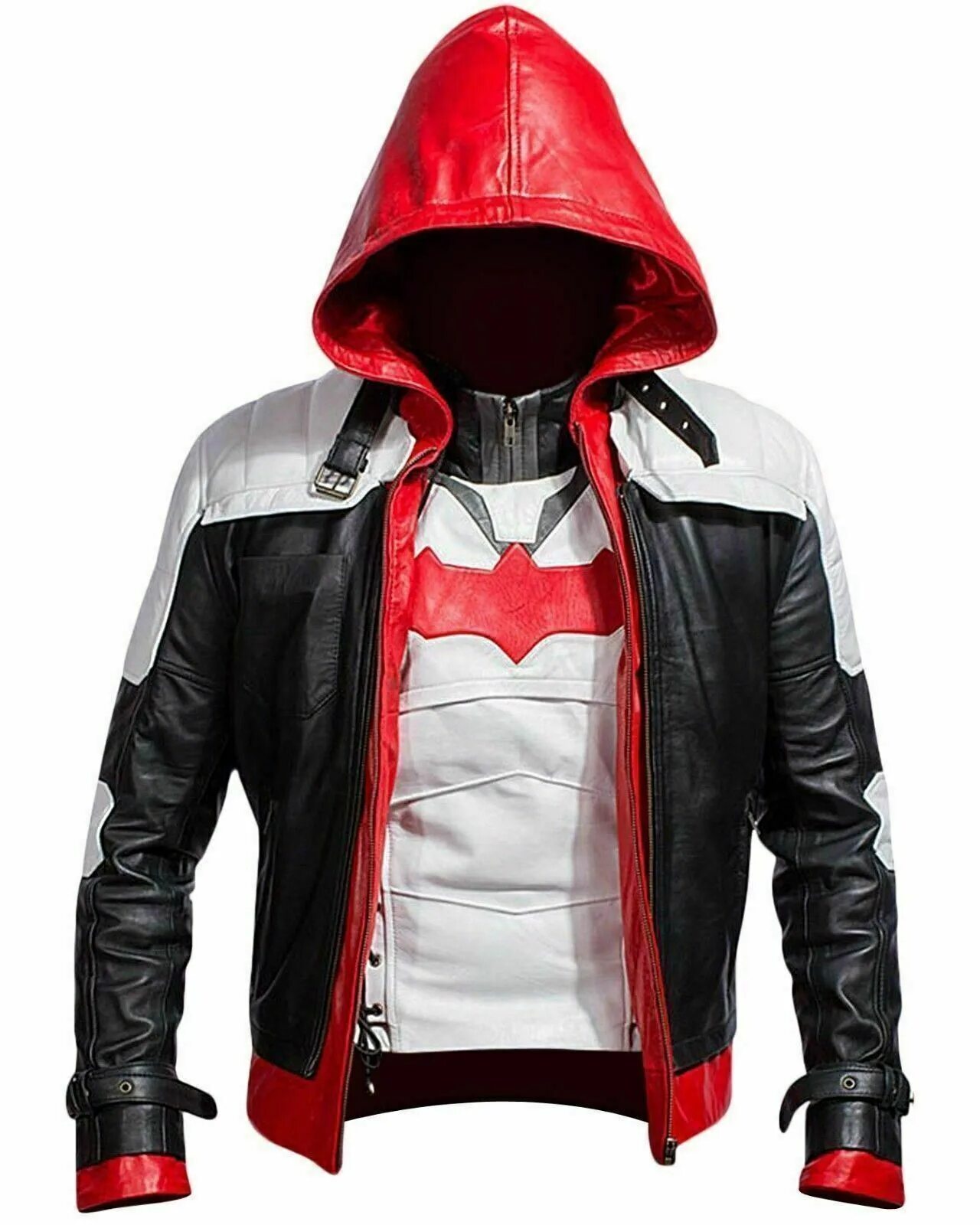 Купить капюшон кожаный мужской. Куртка Бэтмен Аркхем. Куртка Бэтмен рыцарь Аркхема. Красный капюшон Batman Arkham Knight. Red Hood куртка.