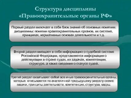 Предмет и система курса правоохранительные органы