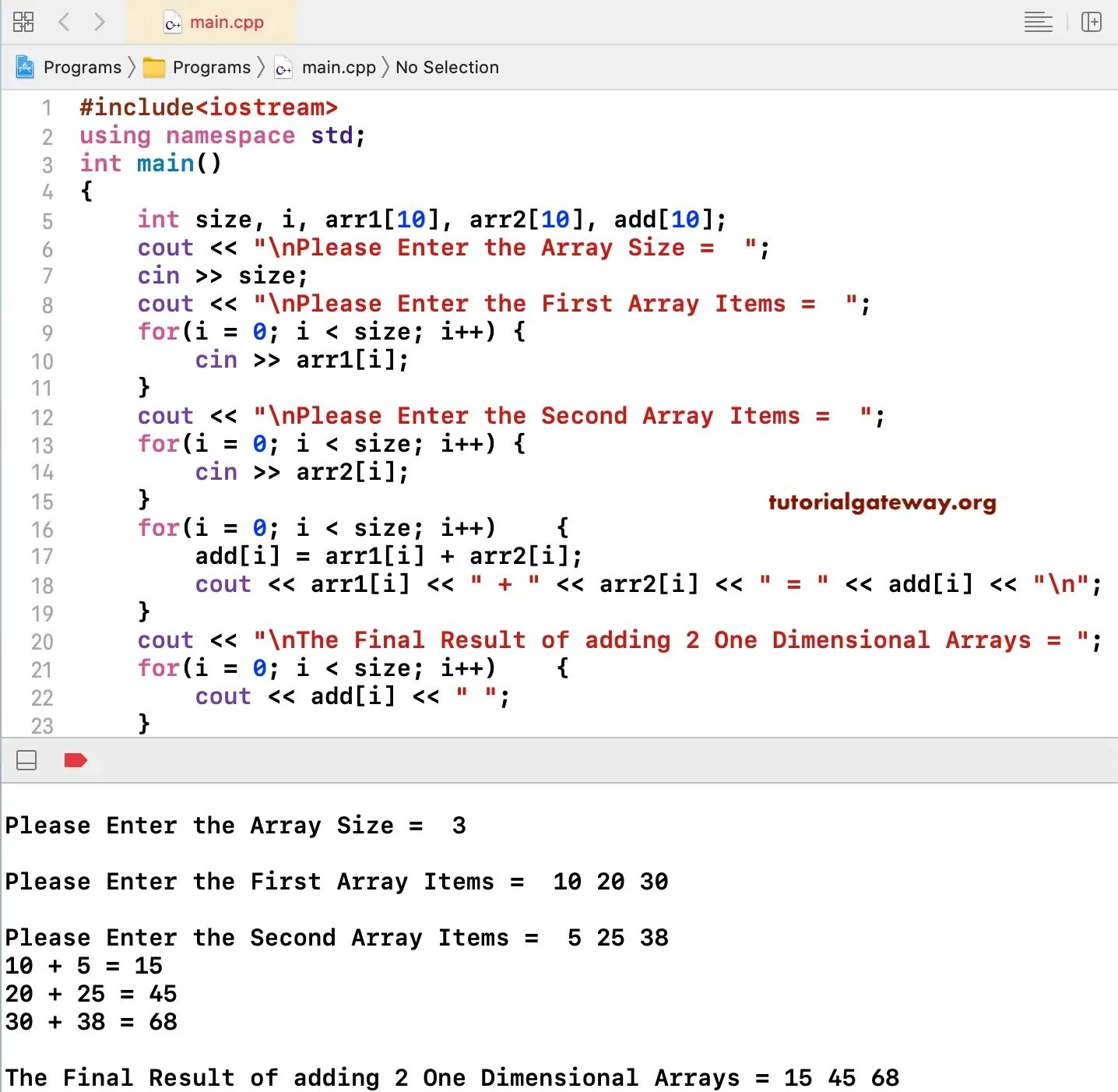 C add to array