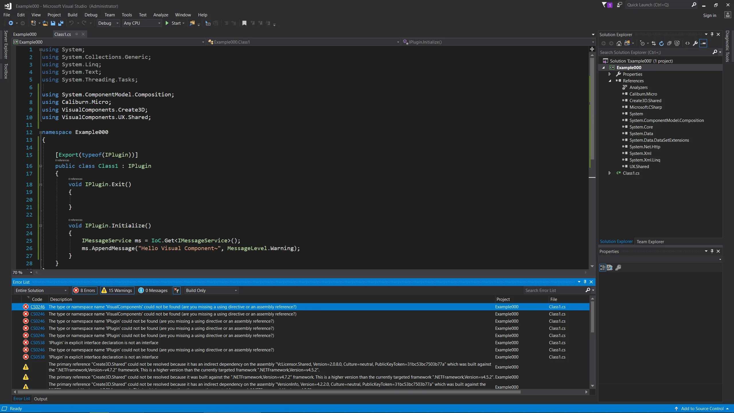 Ошибка визуал студио. Директива using c#. MYSQL директива Visual Studio. Ошибка в Юнити cs0246. Could not load type