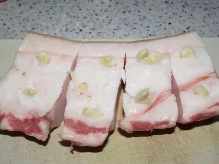 Сало с чесноком калорийность