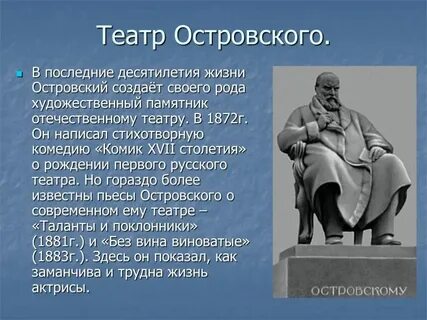 Факты о театре островского