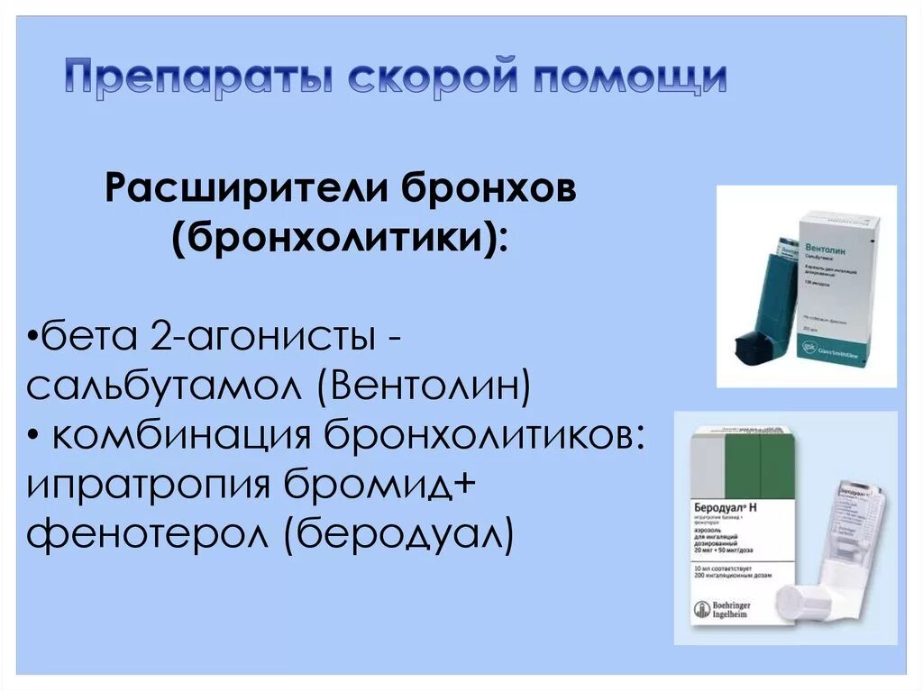 Препараты расширяющие бронхи. Препараты расширяющие бронхи