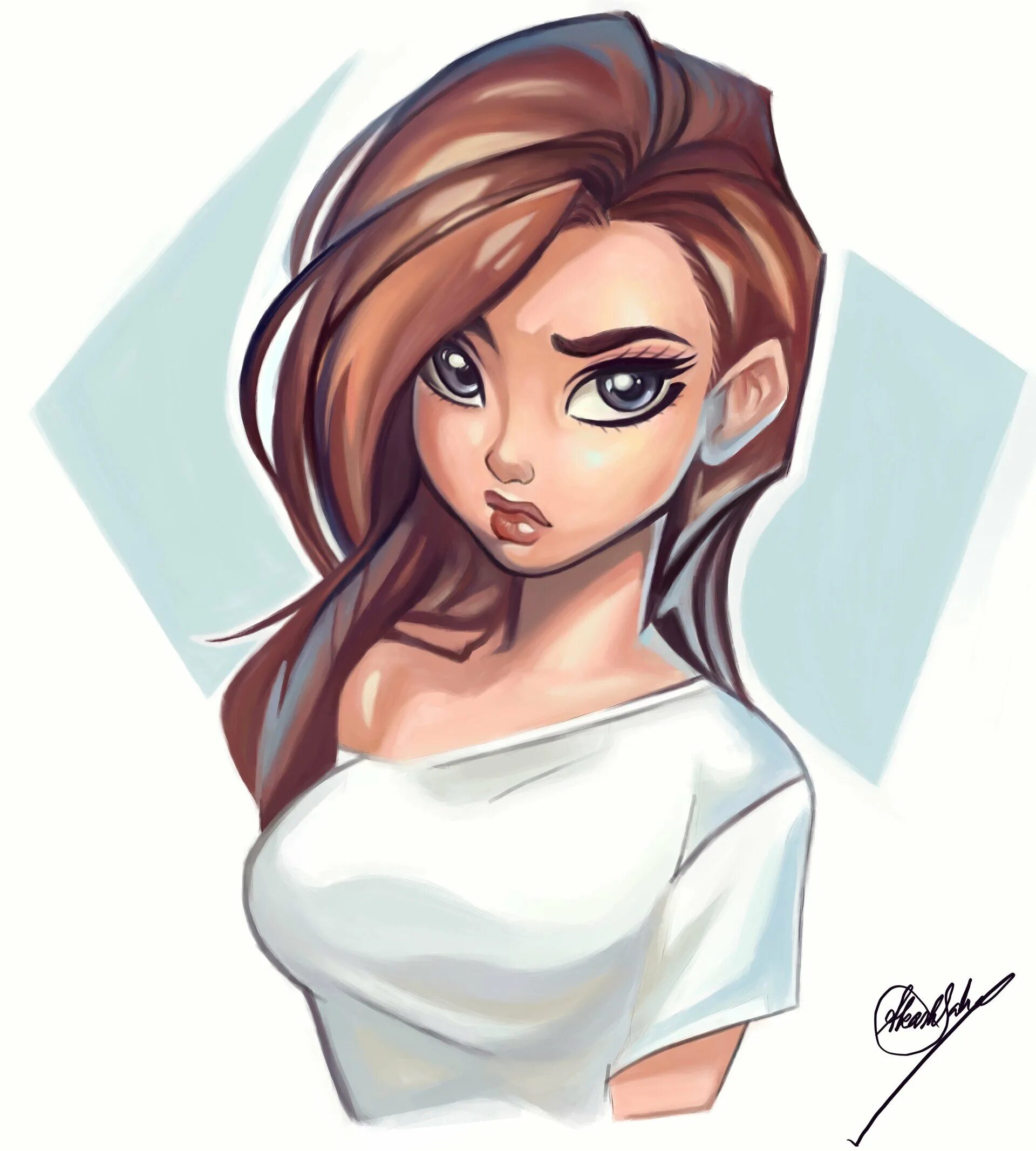 картинка девушка мультяшка