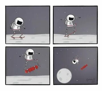 20 смешных комиксов с черным юмором про космонавтов, инопланетян и покорение все