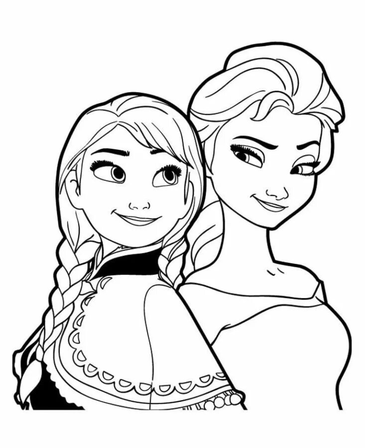 Frozen coloring. Раскраска Anna Elsa. Раскраски для девочек Elsa Anna.