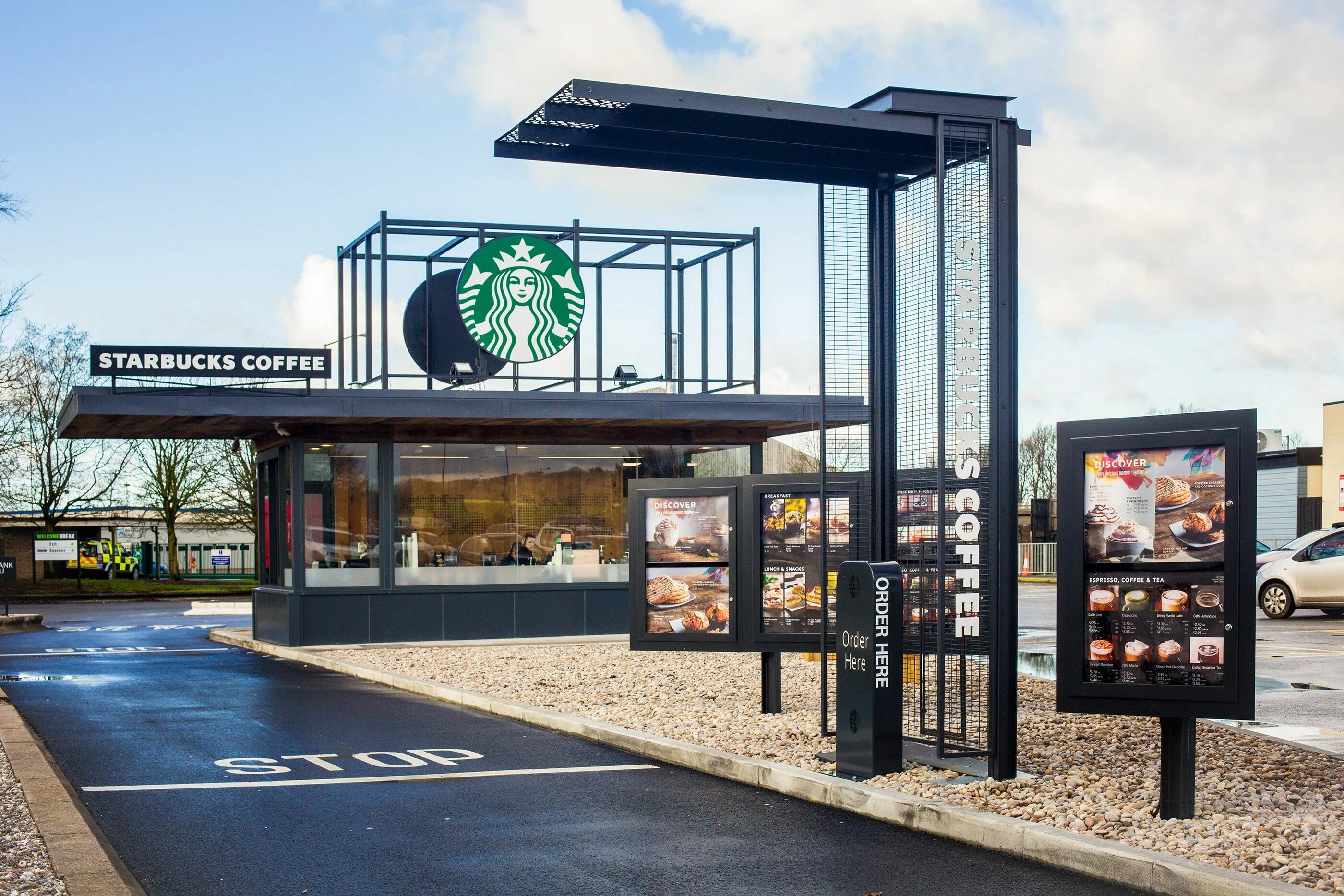 Drive thru. Старбакс Drive thru. Павильон Старбакс. Старбакс ларек. Drive thru кафе.