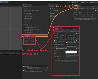 Unity родительский объект