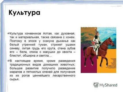 Признаки городской и кочевой культуры