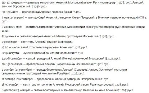 День алексея по церковному календарю