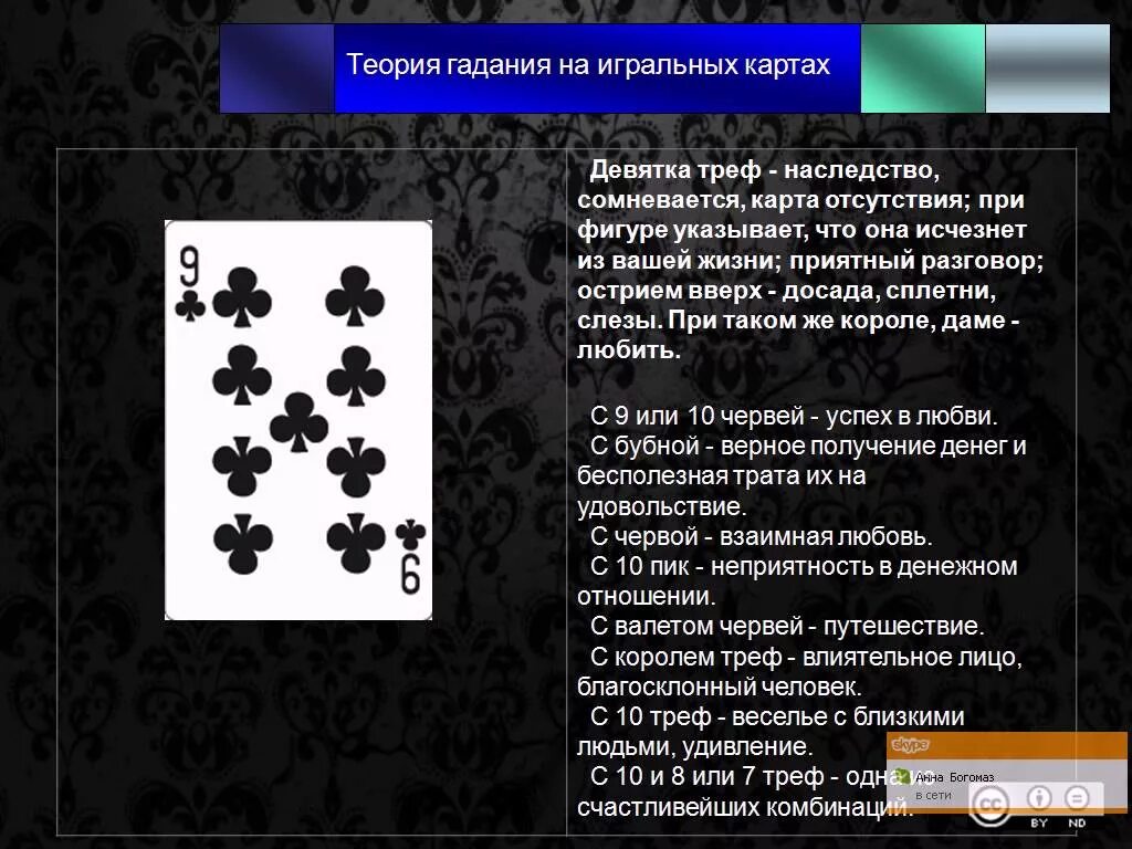 9 В гадании на картах. Значение карт. 9 Крести значение карты. Карта 9 Треф.