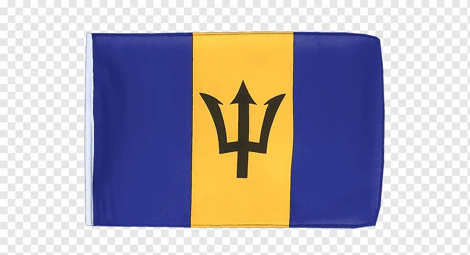 Флаг Барбадоса. Синий флаг с желтым трезубцем. Фирменный флаг. Синий флаг с желтой буквой. Барбадос флаг