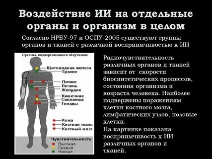 Уровень радиации в организме