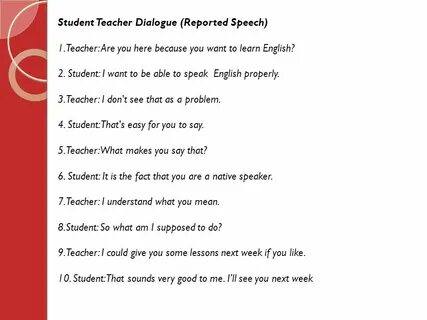 Reported dialogue