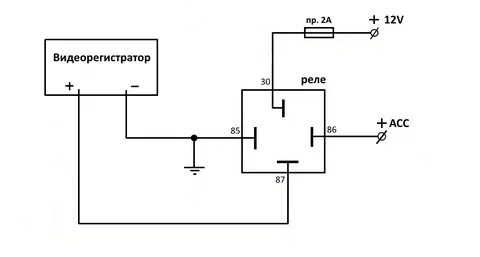Схема подключения видеорегистратора