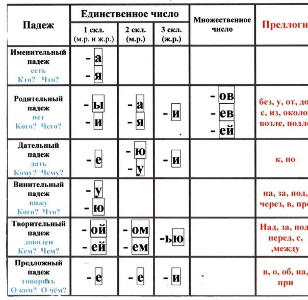 Лету падеж и склонение. Падежи русского языка с вопросами и окончаниями. Падежи предлоги склонения таблица. Таблица падежей с вопросами и окончаниями. Падежи русского языка таблица с вопросами и окончаниями и предлогами.