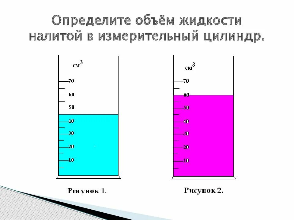 Чему равен объем налитой жидкости. Определить объем налитой жидкости. определите объем жидкости налитой в измерительный цилиндр. погрешность измерения измерительного цилиндра. как определить объем жидкости в цилиндре.