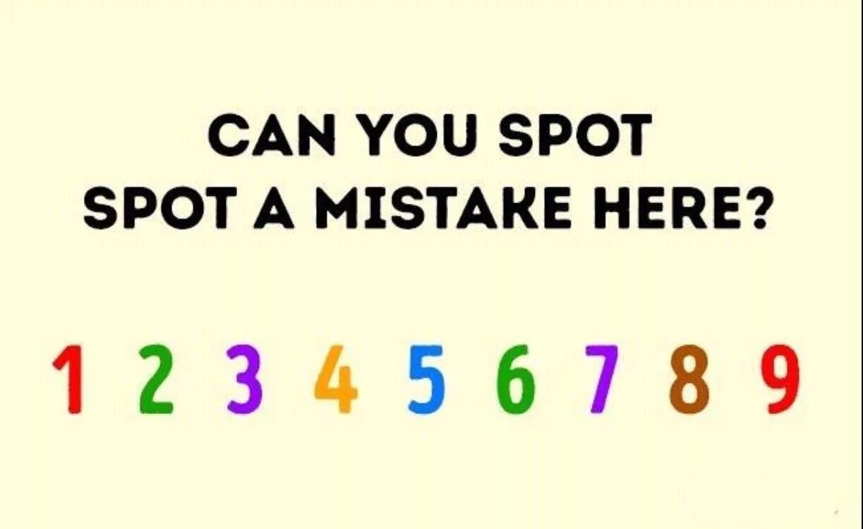 You can find the best. Can you spot. Can you find the mistake. Spot the mistake. Find mistakes.