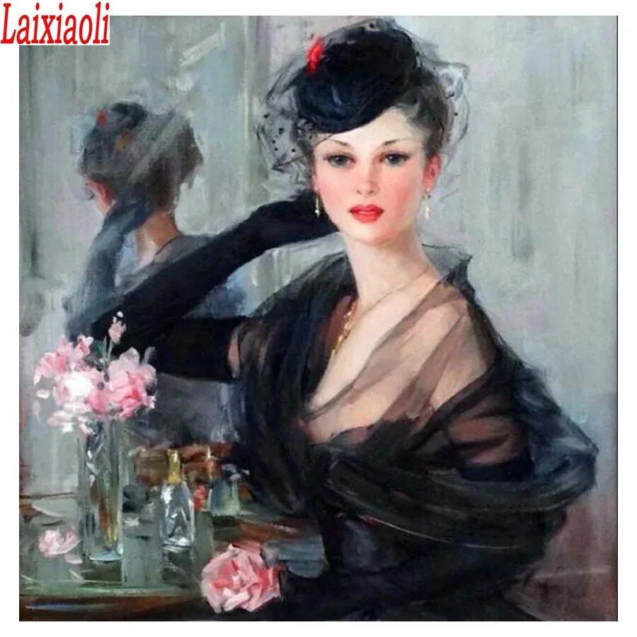 Изысканная дама у красной ванны