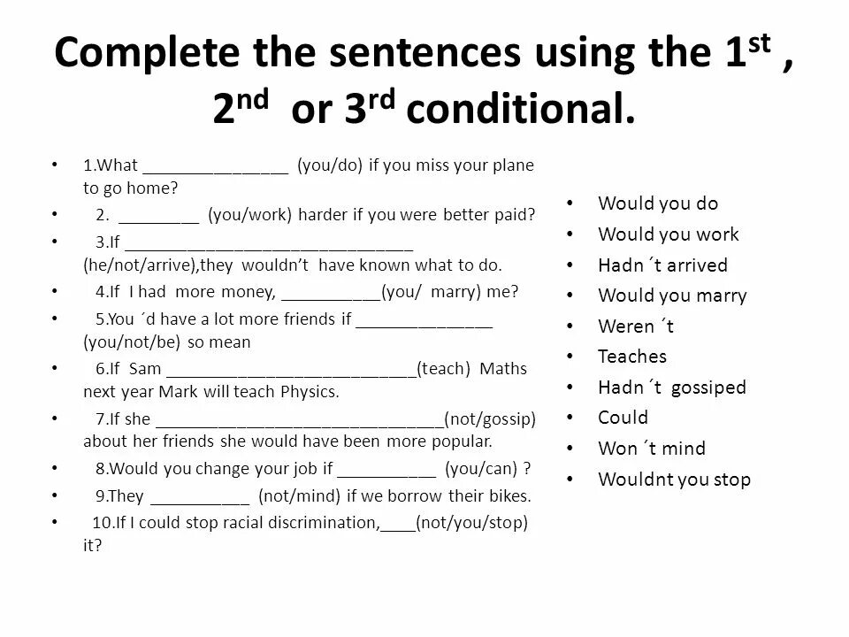 Conditional 1 complete the sentences. First second and third conditional 2 упражнения. Second and third conditional упражнения. Conditionals упражнения. Conditional 3 упражнения.
