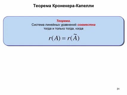 Теорема капелли