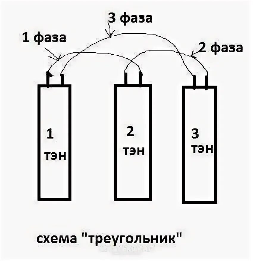 Подключение тэна без ноля. Схема подключения трехфазного тэна. схема подключения 6 тэнов на 380 вольт.