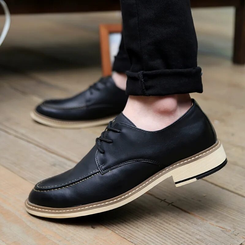 men's formal shoes cow leather high quality point toe business office wedding dr