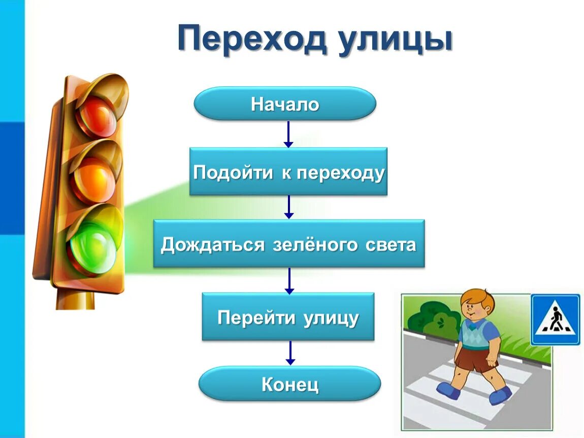 Подходи алгоритмы. Алгоритм перехода улицы. Алгоритм перехода дороги. Алгоритм перехода дороги по светофору. Алгоритм светофора Информатика.