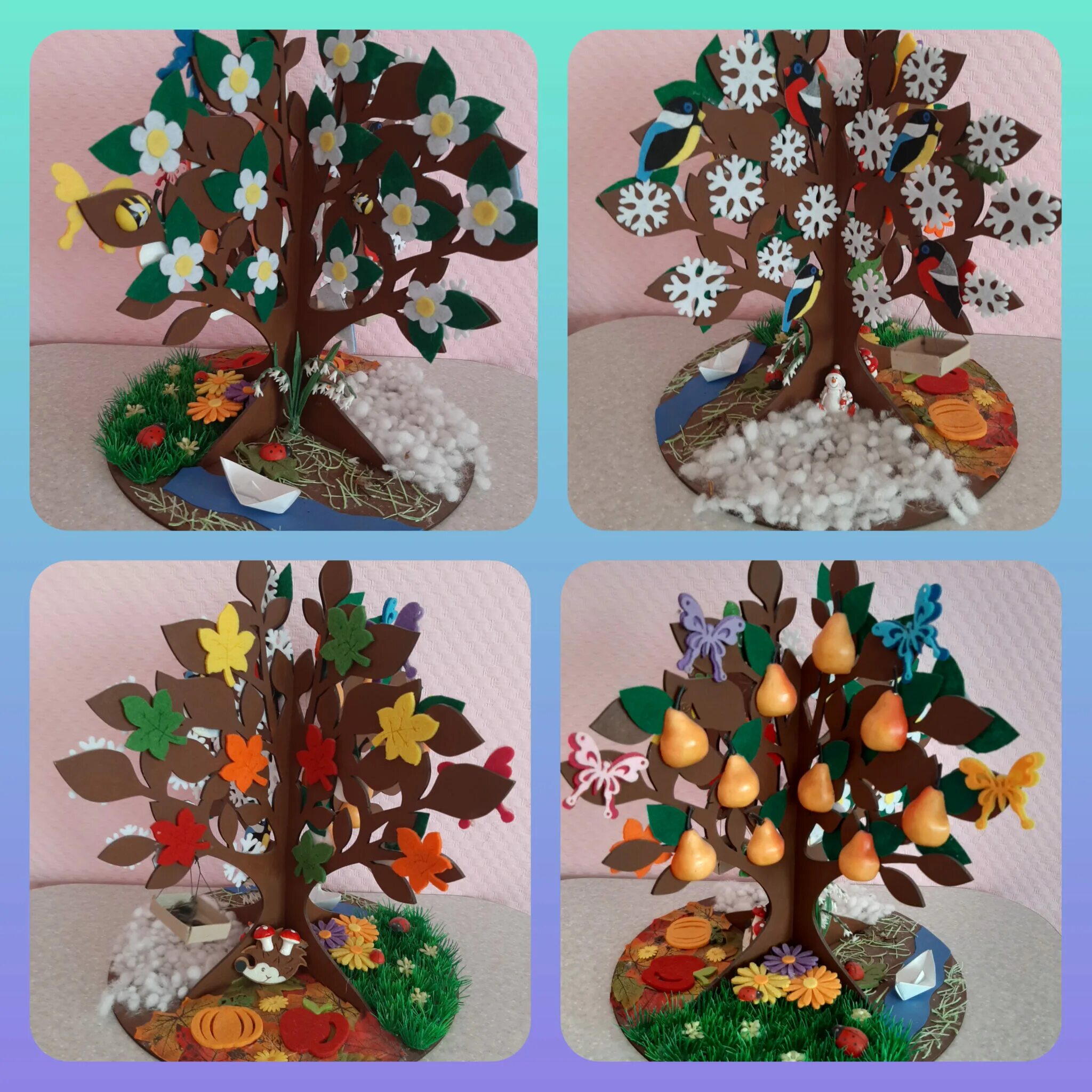 сезонное дерево. дерево из картона. сезонное дерево. как сделать дерево времена года. сезонное дерево для детского сада.
