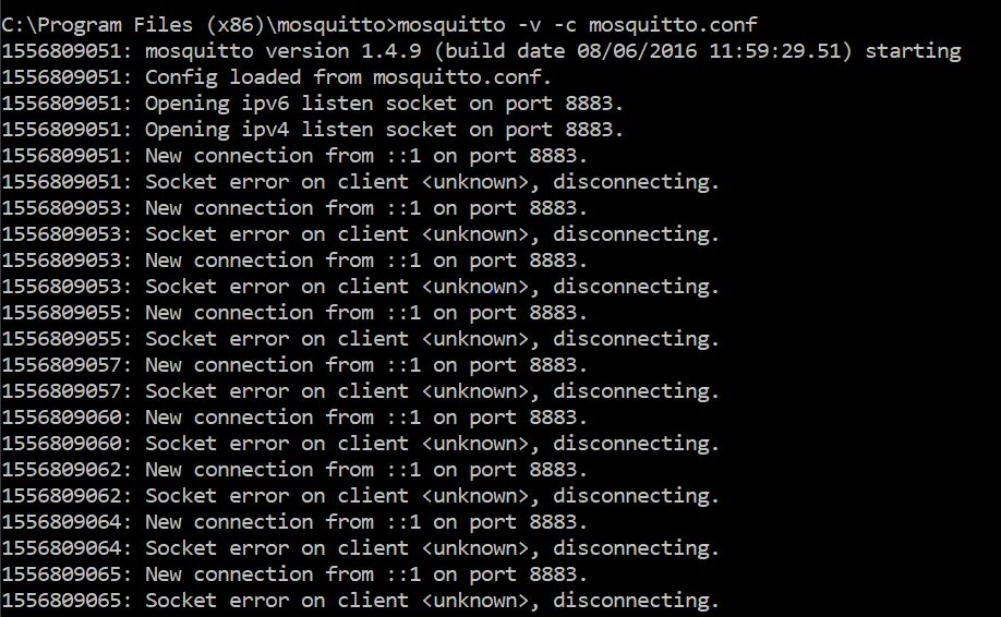 Error connection to server on socket