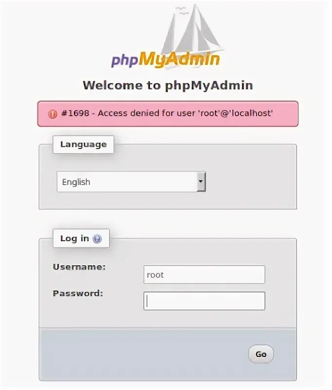 Phpmyadmin access denied for user. Phpmyadmin access denied for user