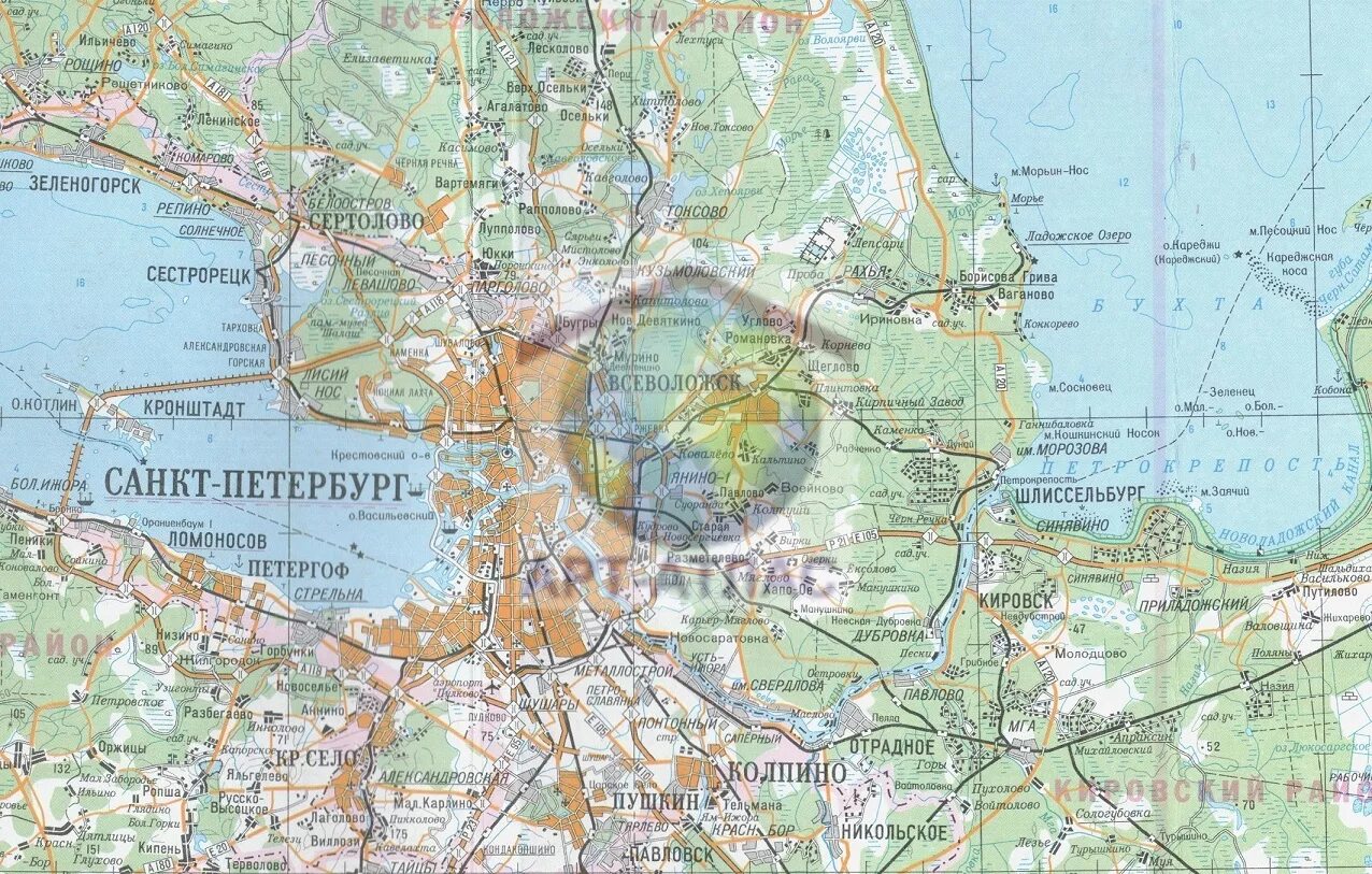 Карта санкт петербурга масштаб