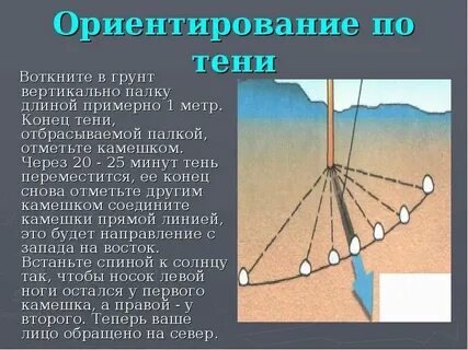 В солнечный день полдень тень указывает на